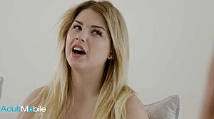 mischievous blondes lick shaved pussies on bed