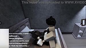 My roblox bunny girl hops on cock till filled with hot load