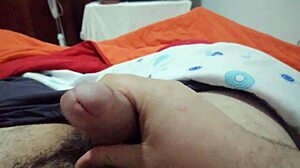 guy strokes cock solo after steamy massage till he cums hard