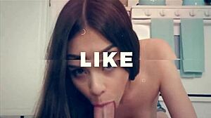 Latina Busty Brunette Teen Deepthroats and Slurps Cock in Messy POV Blowjob Frenzy