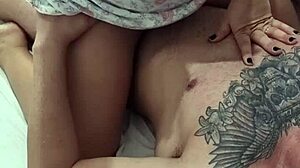 hot latina wife wakes horny no panties rides cock cowgirl meladinha style