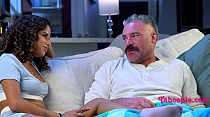 Petite teen begs stepdad to slide in her tight hole once