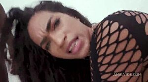 SLUT Stretched WIDE in TRIPLE ANAL as PUSSY Slammed by THREE HUGE COCKS Dripping Mess