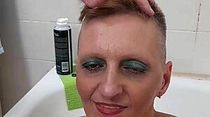 ohh godd german milf sandra's face drippin with thick cumshot i luv her sloppy finish!!