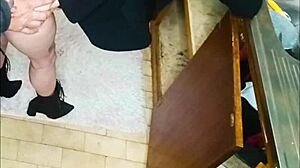 Fucking neighbor turns sink fix into quickie ride.