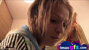 Young Blonde Babe Fingers Tight Pussy Closeup To Orgasm