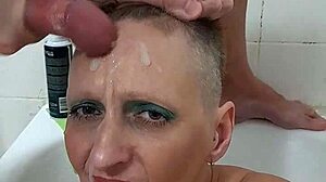 ohh godd german milf sandra's face drippin with thick cumshot i luv her sloppy finish!!