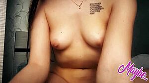 sweet brunette babe undresses white dress fingering pussy to orgasm solo nude