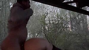 big ass black milf moans loud taking monster cock public outdoor quickie cumshot