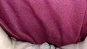 woman warms soaked pussy with hairdryer after toilet fetish play