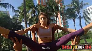 Petite 18+ Latina Vivianne De Silva's Rough Yoga Face Fuck!
