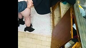 Fucking neighbor turns sink fix into quickie ride.