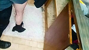 Fucking neighbor turns sink fix into quickie ride.