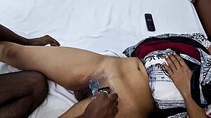 Lover's Hands Glide Over Indian Milf's Shaved Pussy Igniting Hot Sex