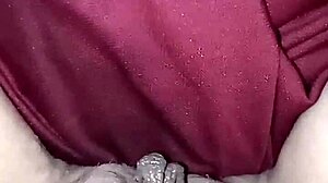 woman warms soaked pussy with hairdryer after toilet fetish play