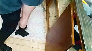 Fucking neighbor turns sink fix into quickie ride.