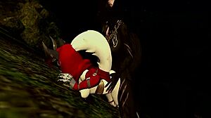 little red riding woof gets roughly fucked by forest monster in furry fantasy