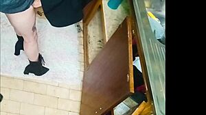 Fucking neighbor turns sink fix into quickie ride.