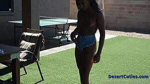 Shey Holmes And Two Skinny College Ebony Girls Naked Outdoor Cornhole