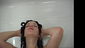 I'm fingering my wet pussy in the shower