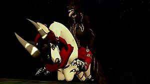 little red riding woof gets roughly fucked by forest monster in furry fantasy