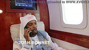 Pretty bonnet slut moans from monster black cock on plane!