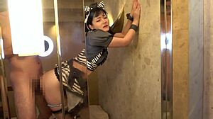 slender tall koncafé girl mari na rides me squeezing two loads inside