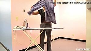 yo, this hot housewife gives the sloppiest home handjob ever