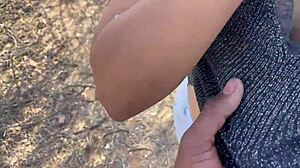 Indian Big Ass Beauty Drilled by Huge Dick Alone in Jungle!