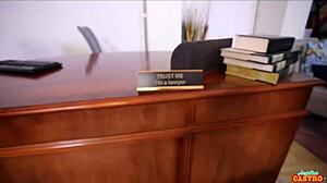 Lesbian lawyer angelina castro licks big wet pussy lips eagerly