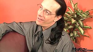 College student fucks her professor rough with sloppy deepthroat and monster cock