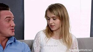 blonde lightfairy rides cock hard then demands thick sperm facial swallow