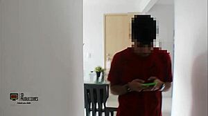 Skinny Indian teen gets creampied by horny stepbro before school