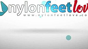 Teen’s Nylon Feet Smoking Cigarette Right in Your Face!