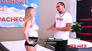 Sexmex gatita veve the sexy latina mattress saleswoman sucks big tits ass creampie quickie fuck