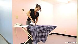 yo, this hot housewife gives the sloppiest home handjob ever