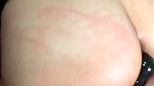 Sexy big ass slut spanks herself hard during intense solo masturbation