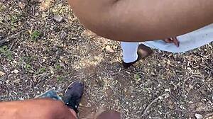 Indian Big Ass Beauty Drilled by Huge Dick Alone in Jungle!