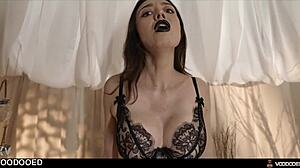 goth witch mistress controlled by voodoo doll fingers squirts in bdsm humiliation