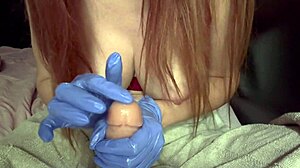 Horny Big Tits Milf Artemisia Oils Gloves for Messy Handjob