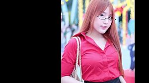 Airi Habita's sexy glasses challenge jerks cocks in pantyhose cum contest part 2