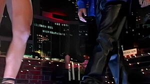 back in the day, blonde pornstar takes classic anal threesome with cum facials