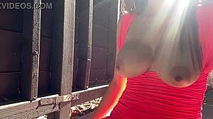 hey italian milf artemisia love bounce those huge outdoor tits for everyone watching