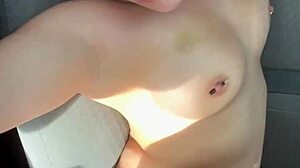 BUSTY PETITE HOOKER SUCKS RIDES BAREBACK THEN TAKES CUMSHOT ON STOMACH