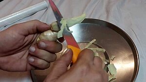 Ginger figging teases her anus for first-time sub training