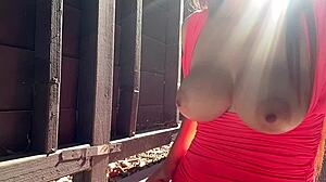 hey italian milf artemisia love bounce those huge outdoor tits for everyone watching