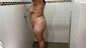 Hidden camera catches neighbor bathing touching herself