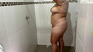 Hidden camera catches neighbor bathing touching herself