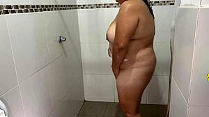 Hidden camera catches neighbor bathing touching herself