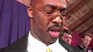 Blonde in lingerie sucks midget dick bbc group blowjob until cum covered everywhere 😍💦